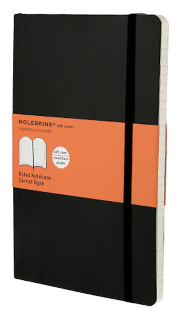 Notitieboek Moleskine large 130x210mm lijn soft cover zwart