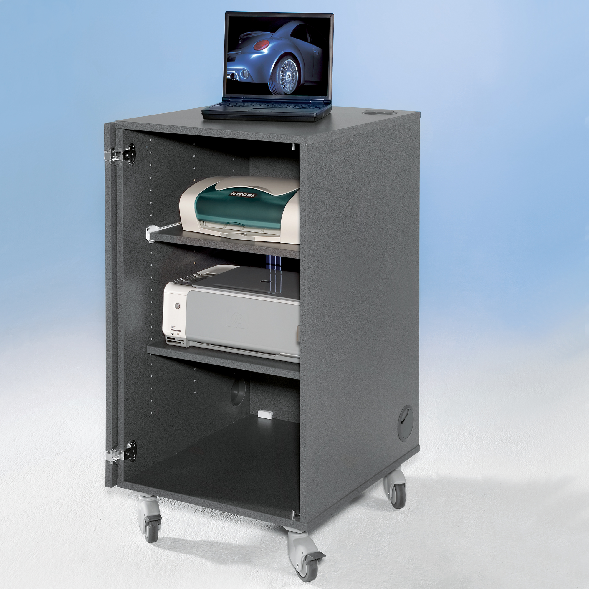 Mobiele phono trolley / media trolley met E aansluiting