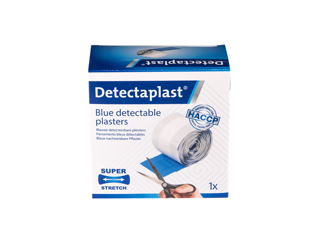 Elastische blauwe textielpleister Detectaplast 6cmx5m