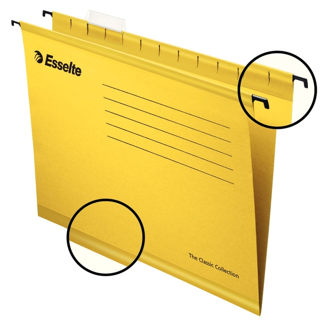 Hangmap Esselte Classic folio V-bodem  382x240mm geel