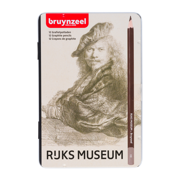 Grafietpotlood Bruynzeel Rijksmuseum Rembrandt set á 12 breedtes grijs