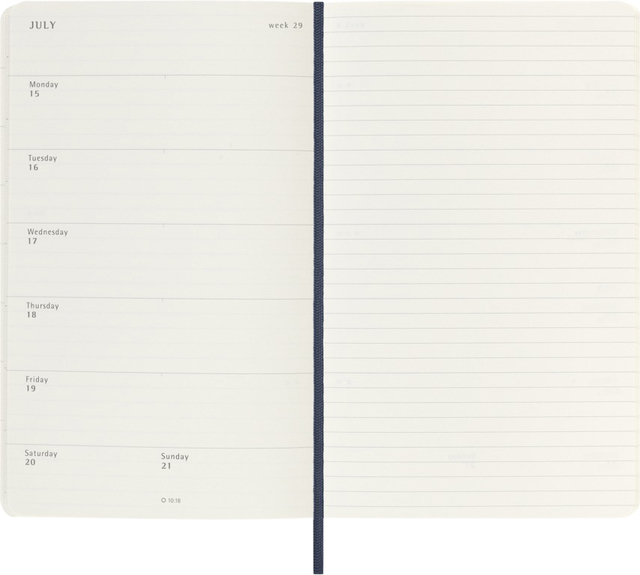 Agenda 2024/2025 Moleskine 18M Planner Weekly 7dagen/1pagina large sc sapphire blue