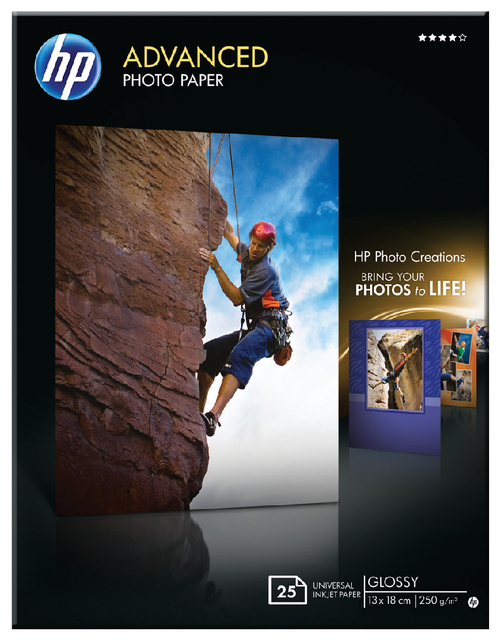 Inkjetpapier HP Q8696A 13x18cm photo glossy 250gr 25 vel