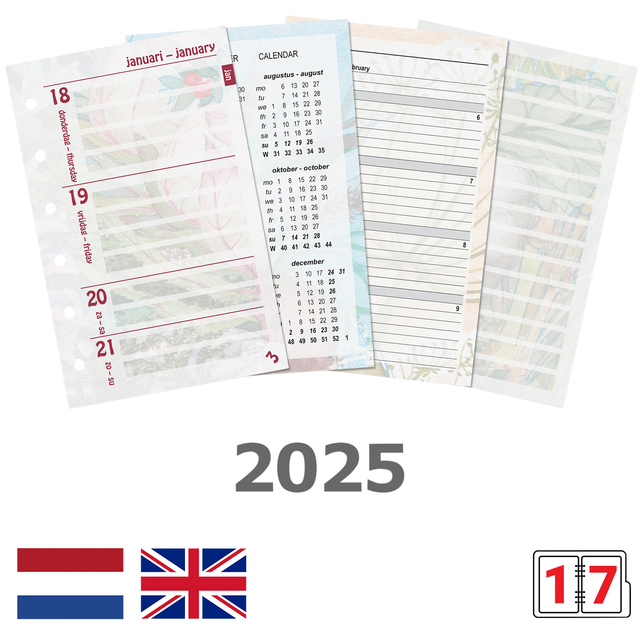 Agendavulling 2025 Kalpa Pocket bloemen 7dagen/2pagina's