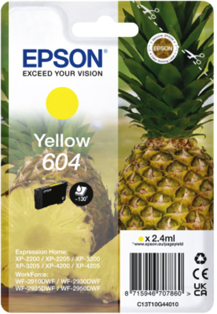 Inktcartridge Epson 604 T10G44 geel