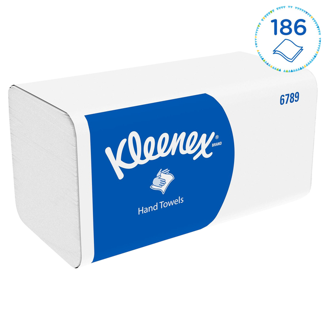 Handdoek Kleenex i-vouw 2-laags 215x212mm 15x186 vel wit 6789