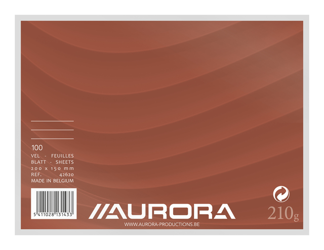 Systeemkaart Aurora 200x150mm lijn met rode koplijn 210gr wit 100 vel