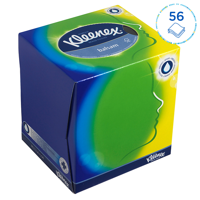 Facial tissues Kleenex kubus 3-laags 56 vel wit 8825