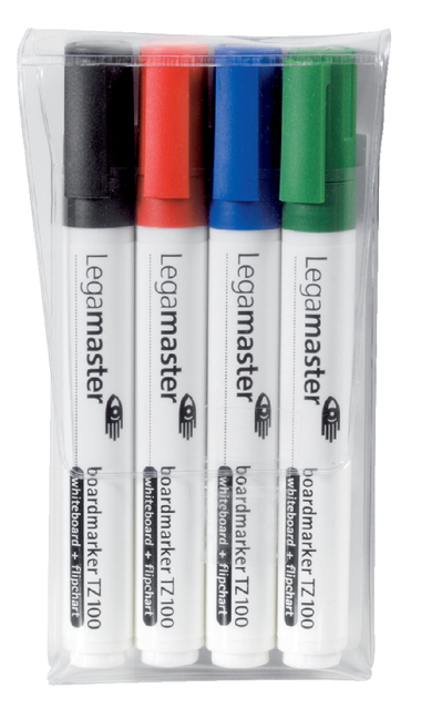 Whiteboardmarker Legamaster TZ 100 rond 1.5-3mm assorti pak à 4 stuks