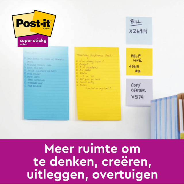 Memoblok Post-it 662 102x152mm ruit geel