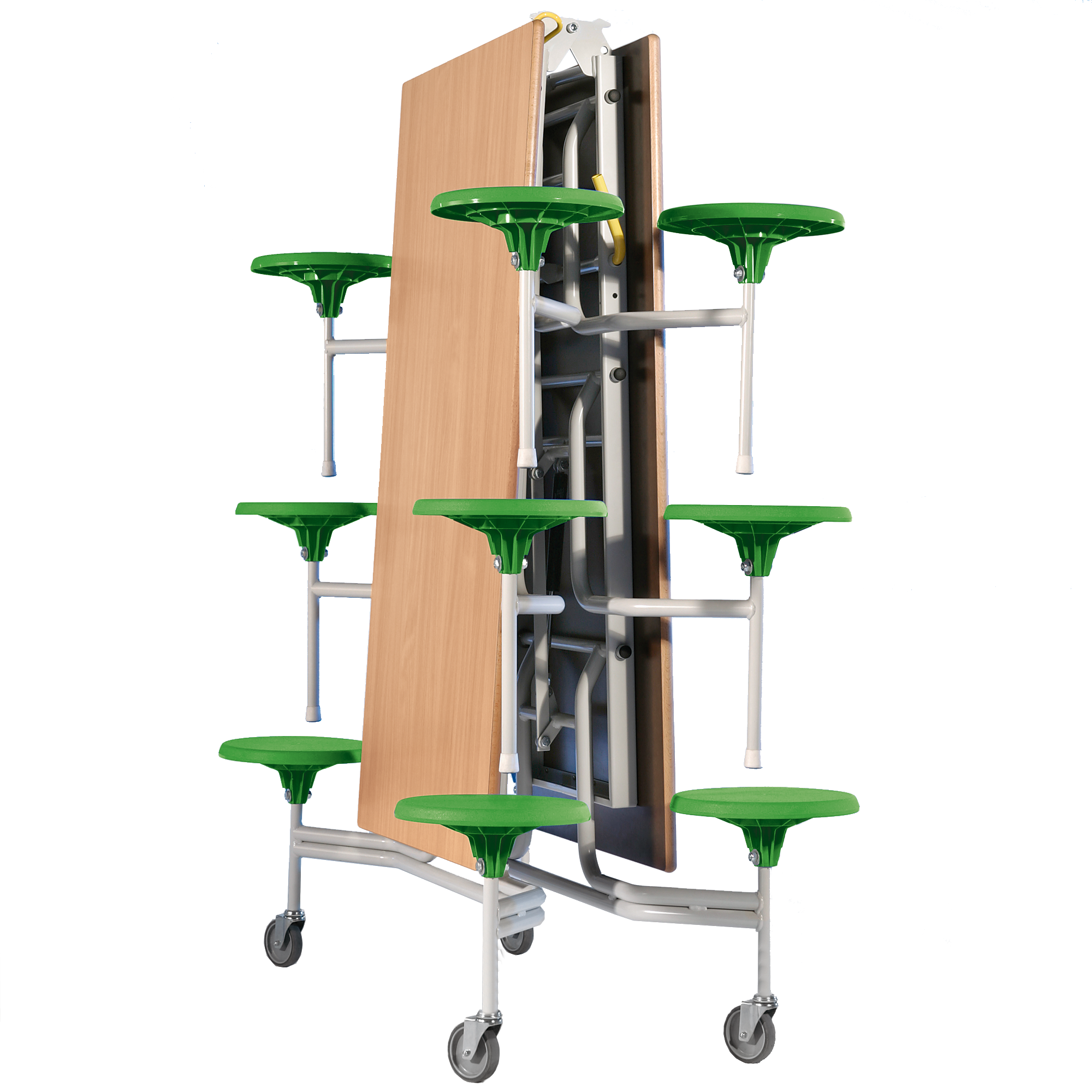 Spaceflex 2.0 klaptafel met geïntegreerde stoelen, laminaat blad, rechthoekig