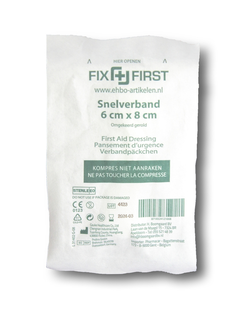 Snelverband FixFirst gerold 6x8cm 10 stuks