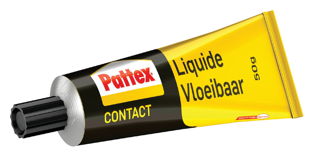 Contactlijm vloeibaar Pattex tube 50 gram op blister