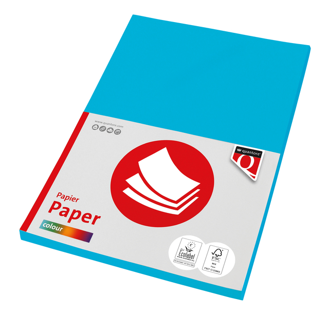 Kopieerpapier Quantore Colour A4 80gr azuurblauw 100 vel