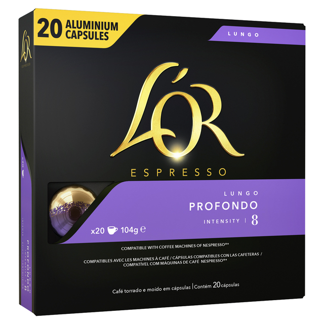 Koffiecups L'Or espresso Lungo Profondo 20 stuks