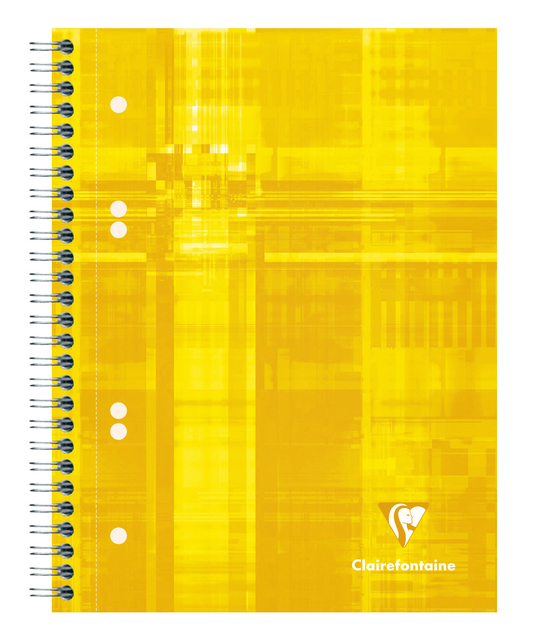 Collegeblok Clairefontaine Studium A5+ ruit 5x5mm 6-gaats 80 pagina's assorti