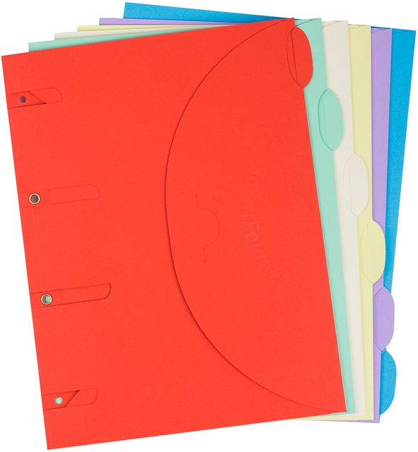 Smartfolder geperforeerde opbergmappen A4 assorti 6 stuks