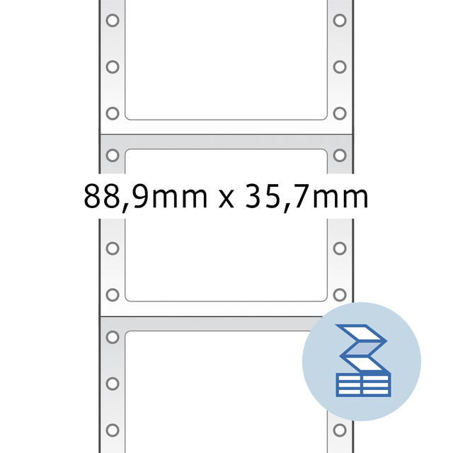 Etiket HERMA 8181 88.9x35.7mm 1-baans geel 2000stuks