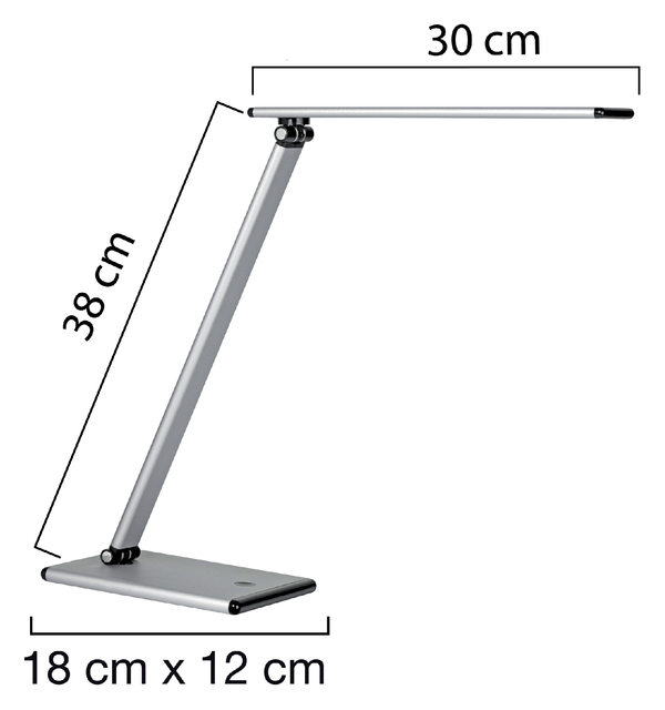 Bureaulamp Unilux Terra led aluminium grijs