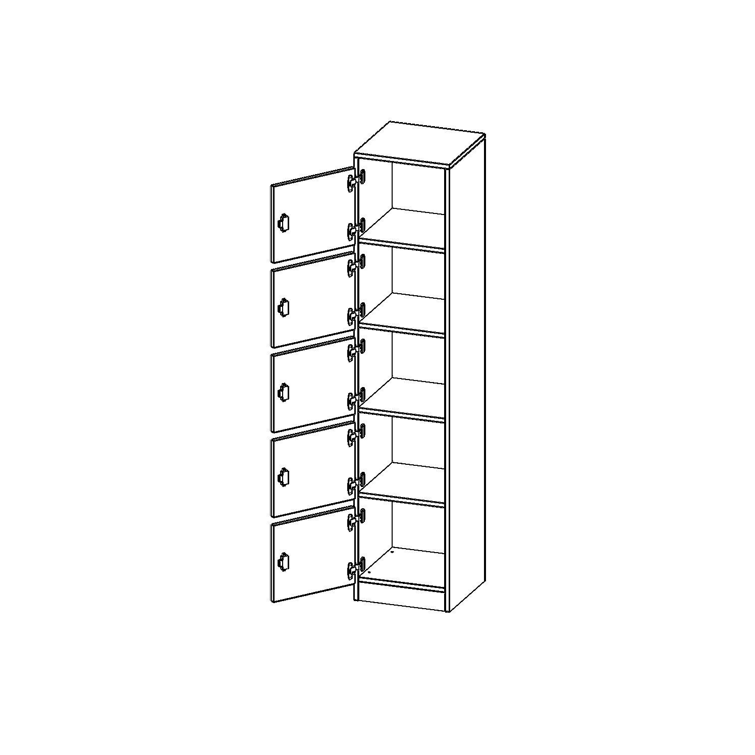 Lockerkast, 5 maphoogtes - evo180 serie