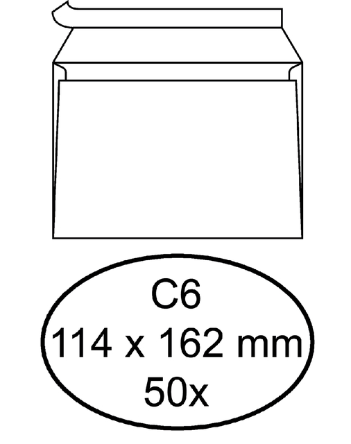 Envelop Quantore bank C6 114x162mm zelfklevend wit 50 stuks