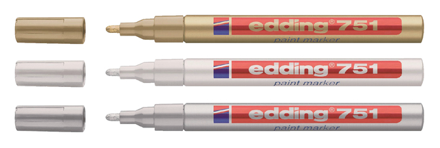 Viltstift edding 751 lakmarker rond 1-2mm goud