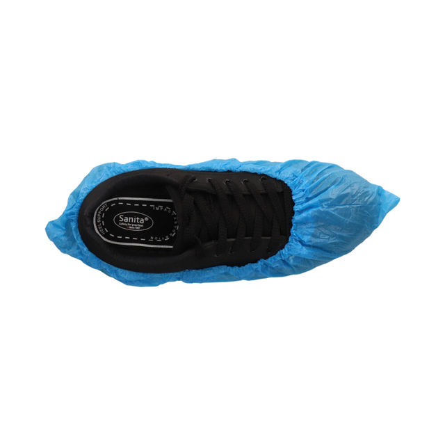 Schoenovertrek CMT 70mu geruwd maat 36-46 CPE blauw 50 stuks