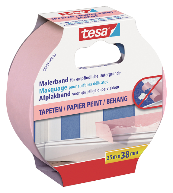 Afplaktape tesa®  Professional sensitive 25mx38mm roze