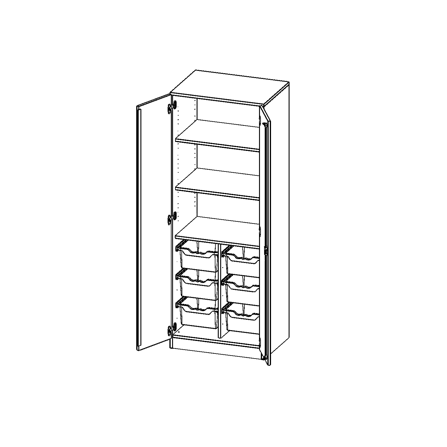 ErgoTray kast, twee rijen, 5 ordnerhoogtes - evo180 serie