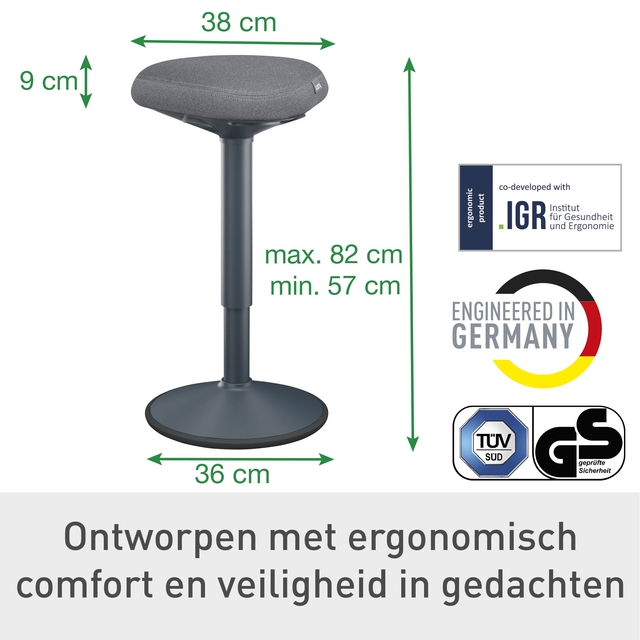 Actieve stakruk Leitz Ergo met comfortzitting