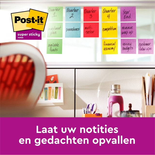 Memoblok 3M Post-it Z-Note R330 Super Sticky 76x76mm assorti kleur 20 + 4 gratis