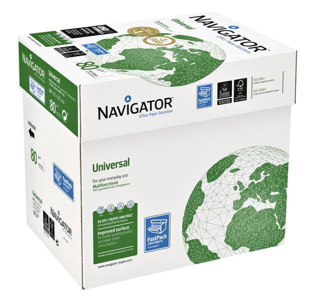 Kopieerpapier Navigator Universal Nonstop A4 80gr wit 2500 vel