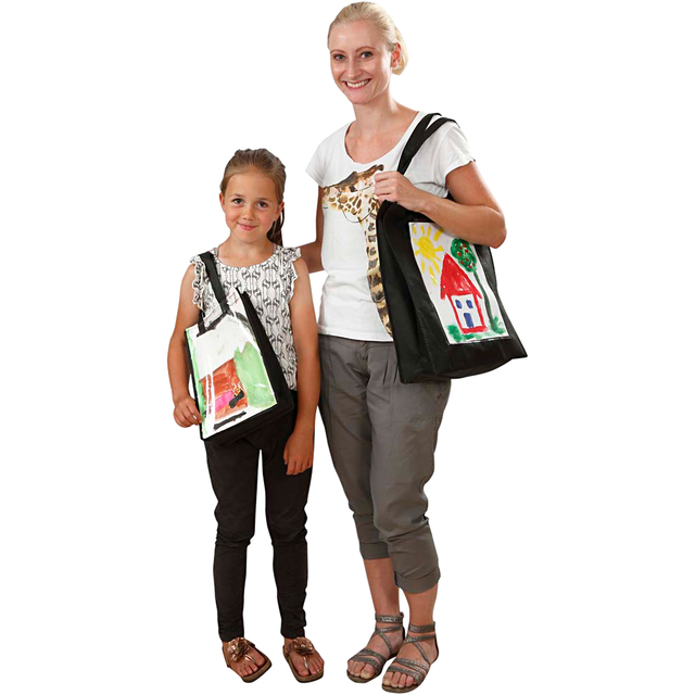 Tas Creativ Company 42x34x12cm met plastic voorkant zwart