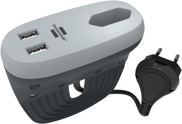 Laadstation Brennenstuhl Sofa 1 eurosocket 2 USB zwart/grijs