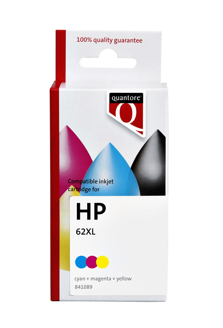 Inktcartridge Quantore alternatief tbv HP C2P07AE 62XL kleur