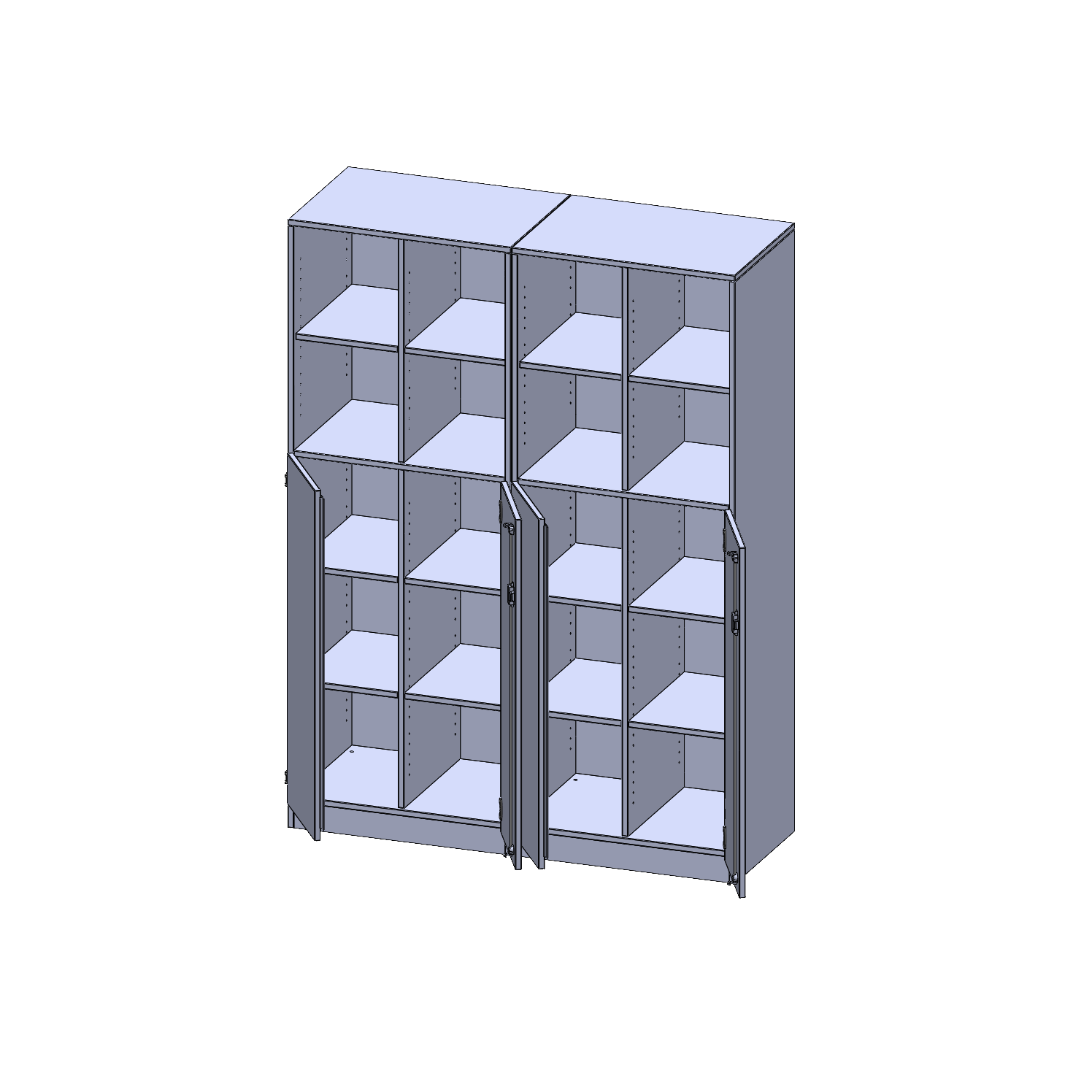 ErgoTray combikast, vier rijen, twee delen, 5 ordnerhoogtes - evo180 serie