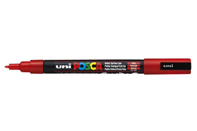 Verfstift Posca PC3M fijn rood