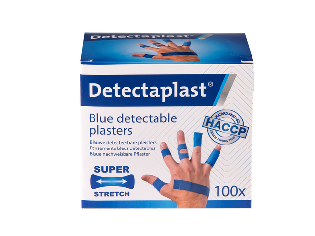 Elastische blauwe textielpleister Detectaplast assorti 100 stuks