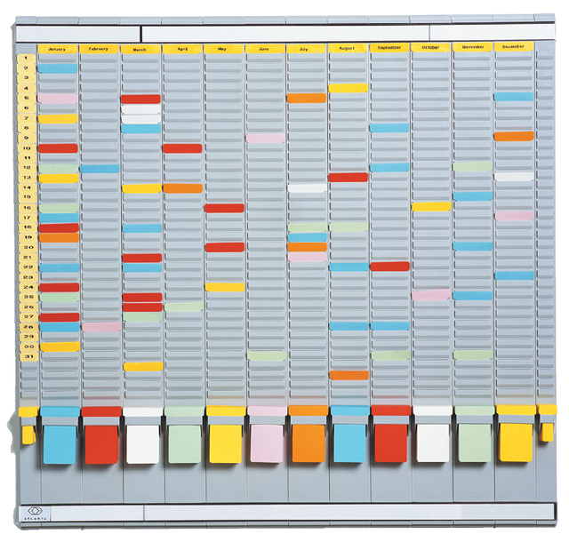 Planbord Djois jaar 35vaks grijs