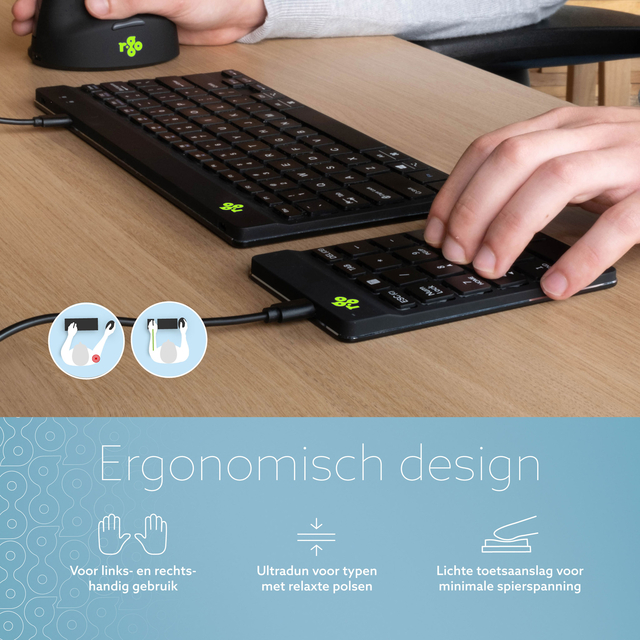 Toetsenbord R-Go Ergonomisch Numpad Break Draad