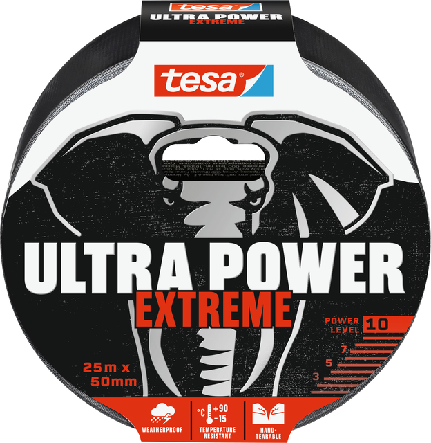 Reparatietape tesa Ultra Power Extreme repair 25mx50mm zwart