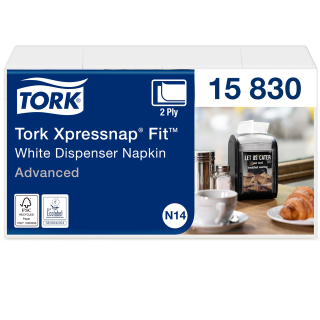 Servet Tork N14 Xpressnap Fit Advanced multifold 2-laags 213x165mm 720 vel wit 15830