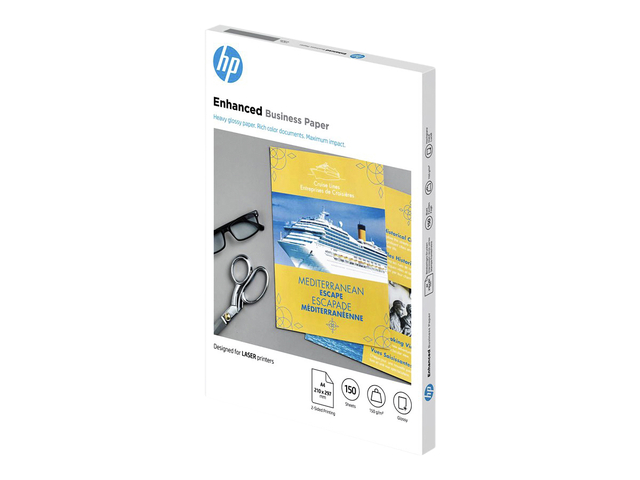 Fotopapier laser HP CG965A 150gr A4 glans wit 150 vel