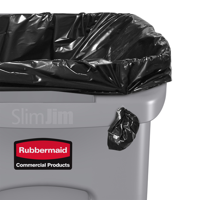 Afvalbak Rubbermaid Slim Jim Vented met luchtsleuven 87L grijs