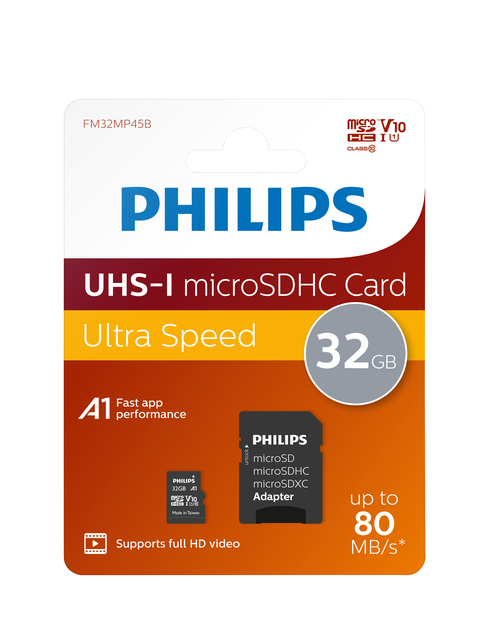 Micro SDHC Card Philips Class 10 UHS-I U1 32GB