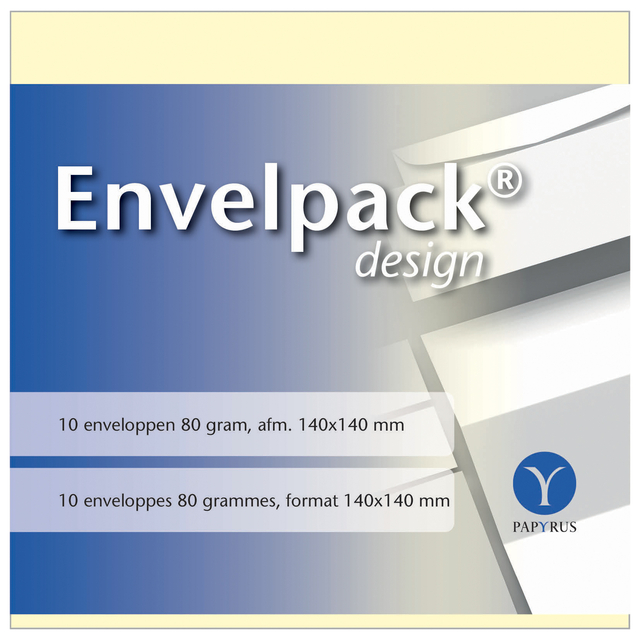 Envelop Papyrus Envelpack Design vierkant 140x140mm ivoor 894410 10 stuks