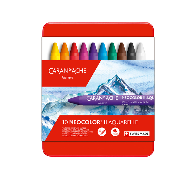 Waskrijt Caran d'Ache neocolor-II 10 stuks assorti