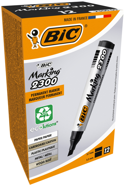 Viltstift Bic 2300 ecolutions schuin medium zwart