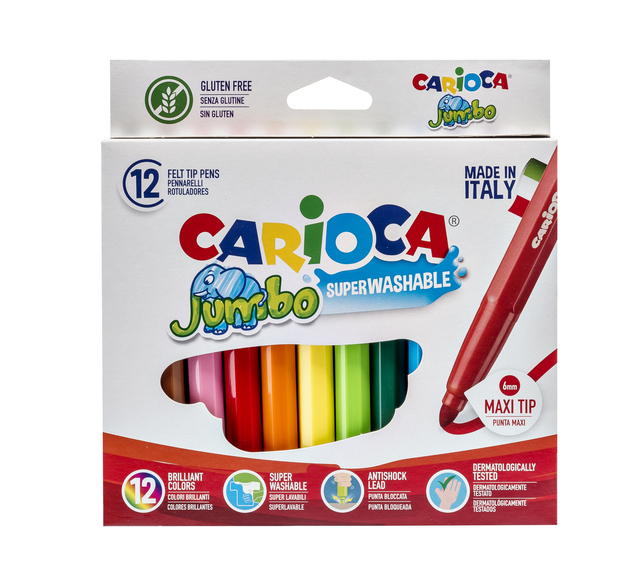 Viltstifte Carioca Jumbo maxi assorti set à 12 stuks