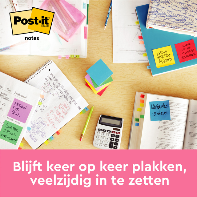 Memoblok 3M Post-it 654 76x76mm Energetic Colours 6 stuks